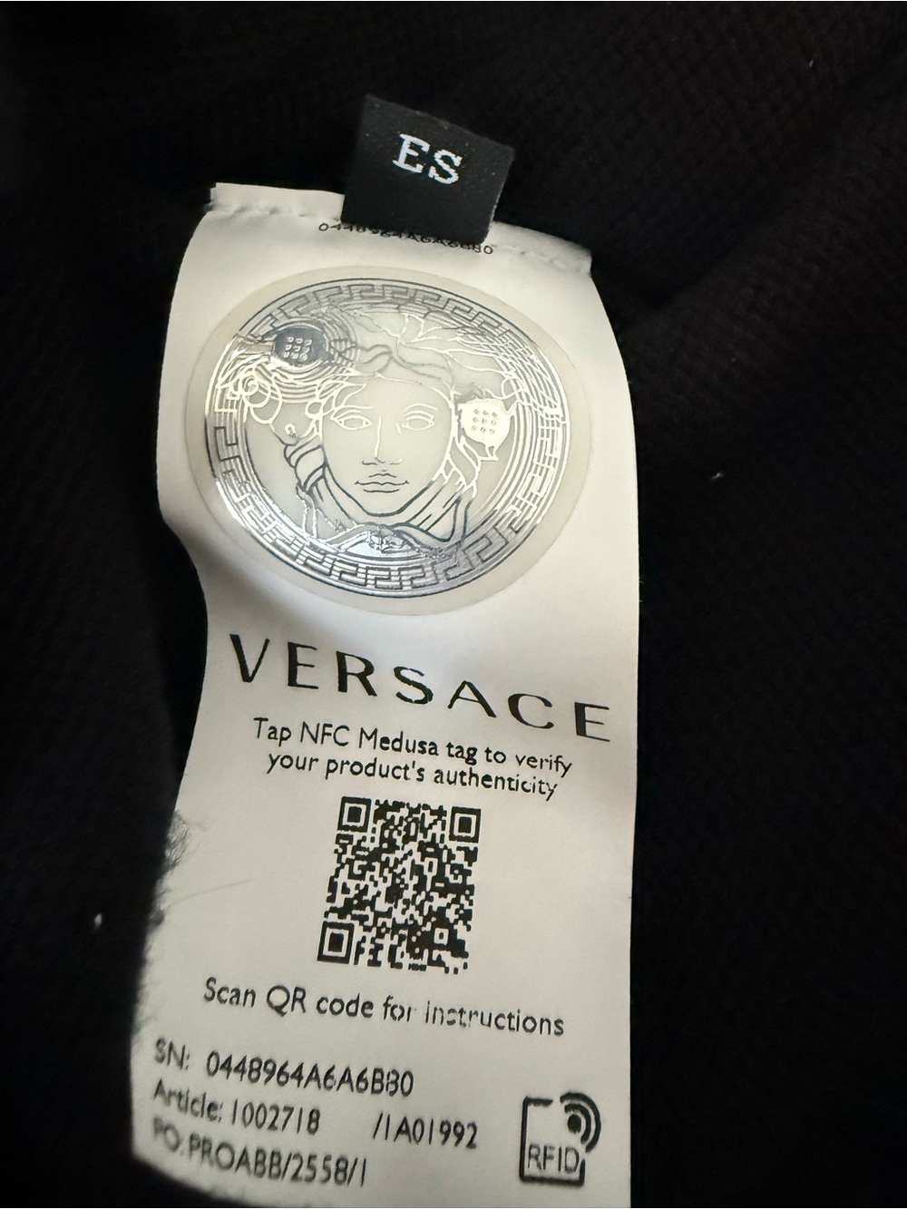 Versace Black Crewneck Sweater with Gold Medusa Size 44 IT / XS International - Picture 4 of 5
